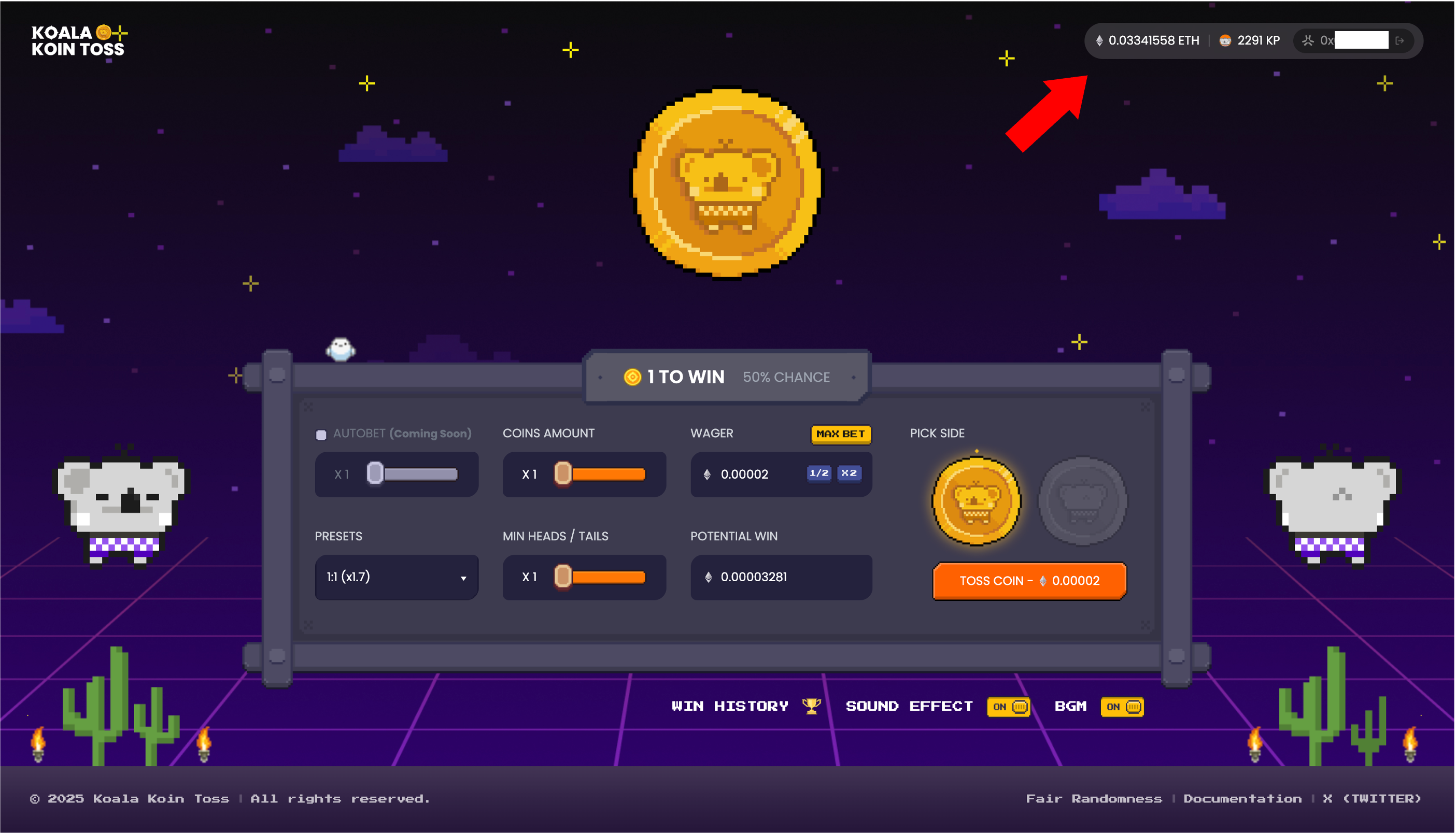 Koala Koin Toss Gameplay Step 3