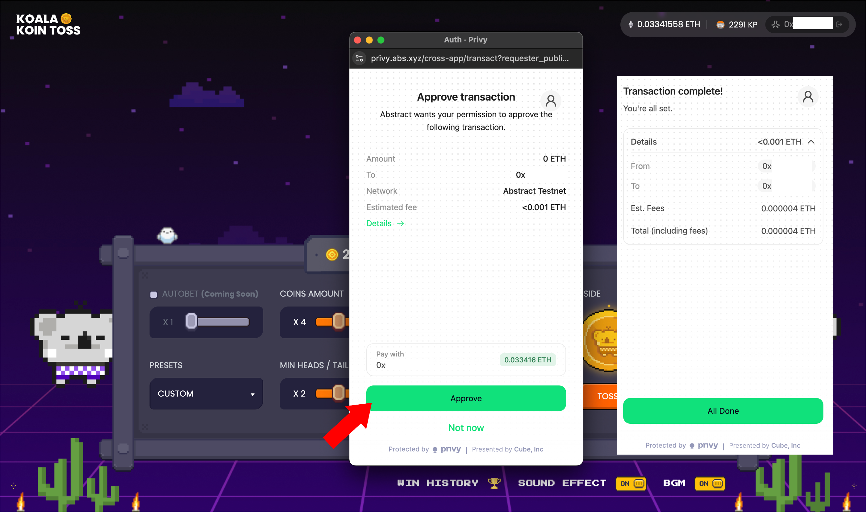 Koala Koin Toss Gameplay Step 6
