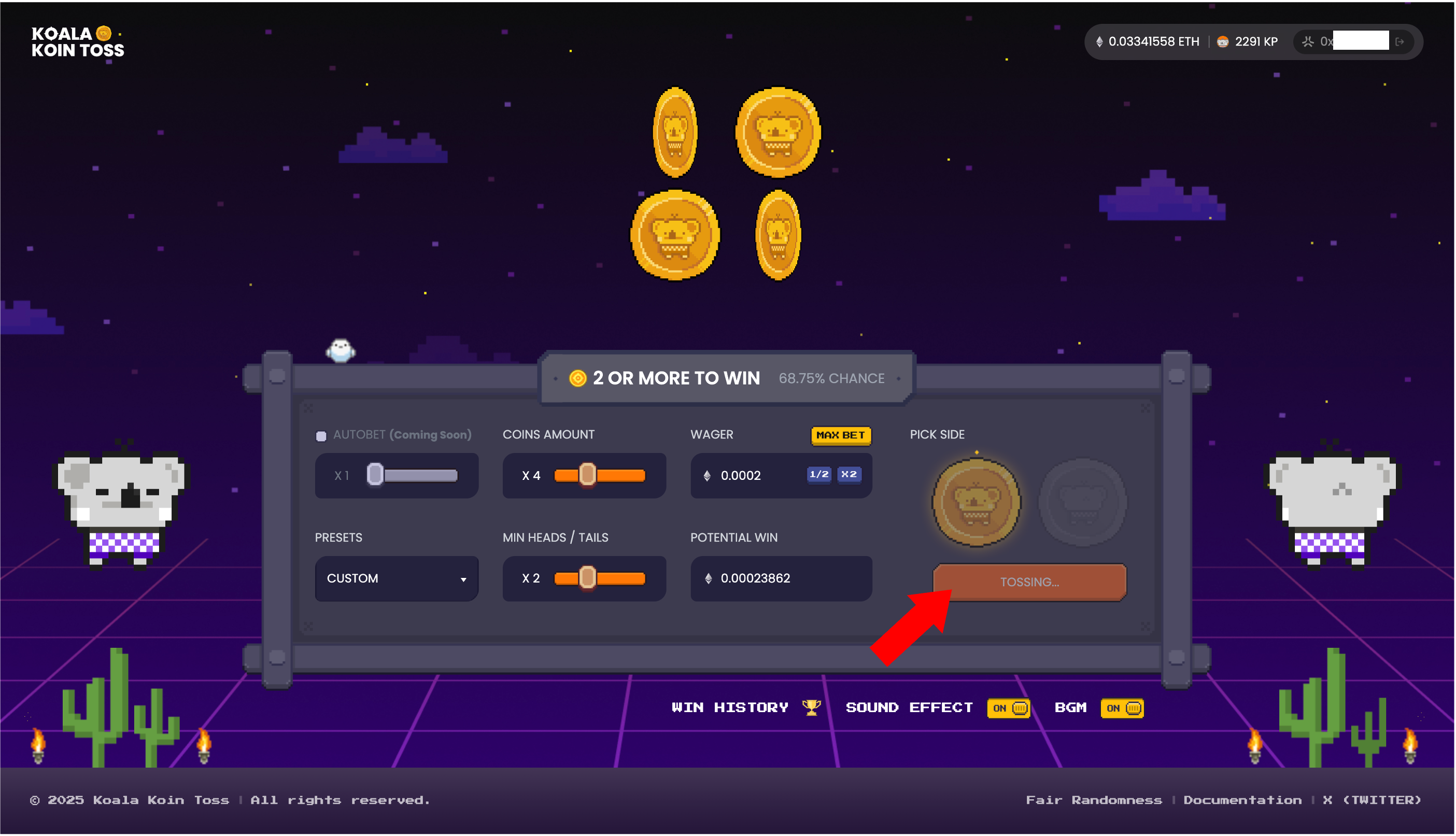 Koala Koin Toss Gameplay Step 6